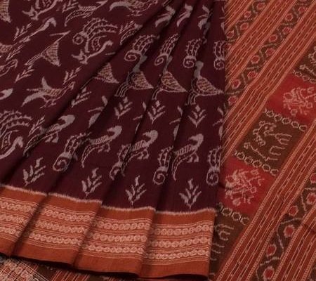 Odisha - Orissa - Sambalpuri Ikat Saree - double ikat - ikkat - ikat weaving - Charu creation blog - cotton fabric - cotton saree - cotton ikat saree - printed fabric - printed saree - silk ikat saree - silk ikat sambalpuri saree - warp ikat - weft ikat - weave - weaving technique