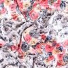 Multicolor floral design on printed velvet dress material fabric