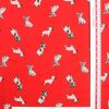 Solid red color animal print flannel dress material fabric - Image 2