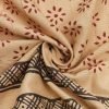 Coffee Color Floral Print on Cotton Dobby Dress Material Fabric