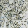 White Color Floral Print on Cotton Handblock Dress Material Fabric