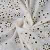 White color Cotton Voile Embroidery Dyeable fabric for Women's Palazzo - Image 2
